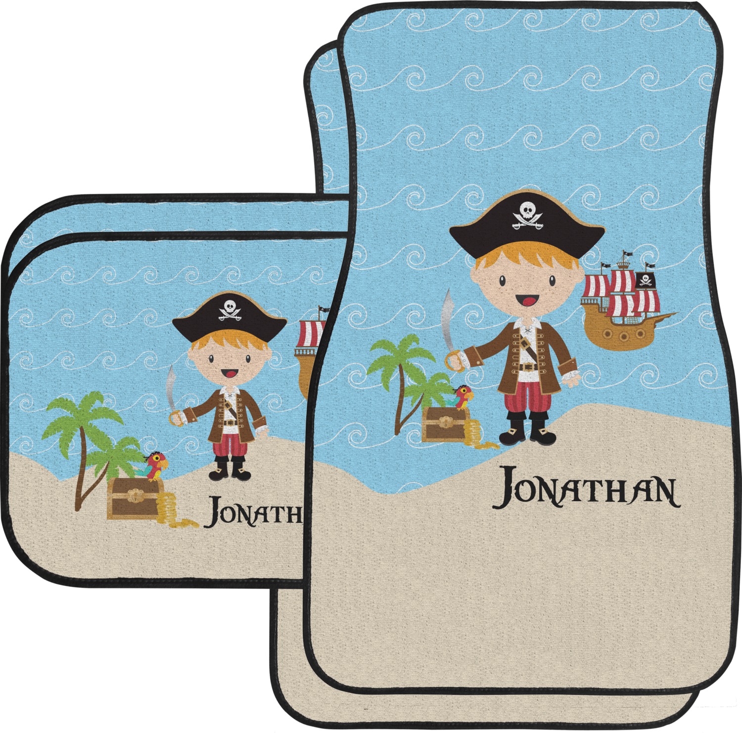 Pirate Scene Car Floor Mats Personalized Youcustomizeit