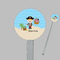 Pirate Scene Clear Plastic 7" Stir Stick - Round - Closeup