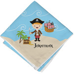 Pirate Scene Cloth Cocktail Napkin - Single w/ Name or Text