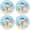 Pirate Scene Coaster Round Rubber Back - Apvl