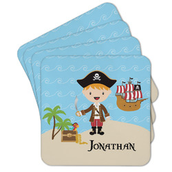 Pirate Scene Cork Coaster - Set of 4 w/ Name or Text