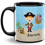 Pirate Scene 11 Oz Coffee Mug - Black (Personalized)