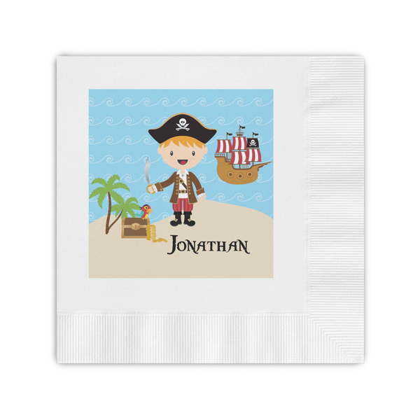 Custom Pirate Scene Coined Cocktail Napkins (Personalized)