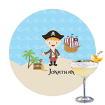 Pirate Scene Printed Drink Topper - 3.25" (Personalized)