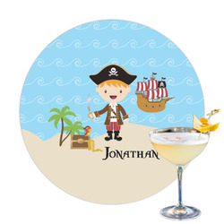 Pirate Scene Printed Drink Topper - 3.25" (Personalized)