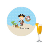 Pirate Scene Printed Drink Topper - 2.15" (Personalized)
