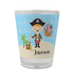 Pirate Scene Glass Shot Glass - 1.5 oz - Set of 4 (Personalized)