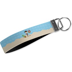 Pirate Scene Wristlet Webbing Keychain Fob (Personalized)