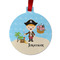 Pirate Scene Metal Ball Ornament - Front