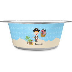 Pirate Scene Stainless Steel Dog Bowl - Medium (Personalized)