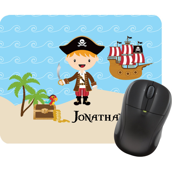 Custom Pirate Scene Rectangular Mouse Pad (Personalized)