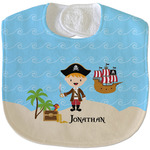 Pirate Scene Velour Baby Bib w/ Name or Text