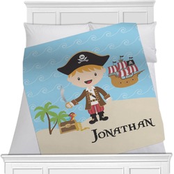 Pirate Scene Minky Blanket - Toddler / Throw - 60"x50" - Single Sided (Personalized)