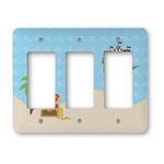 Pirate Scene Rocker Style Light Switch Cover - Three Switch