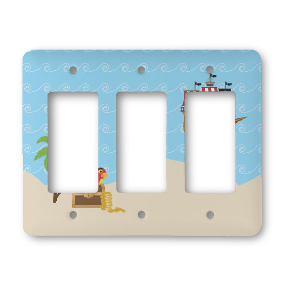 Custom Pirate Scene Rocker Style Light Switch Cover - Three Switch