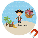 Pirate Scene Round Car Magnet - 10" (Personalized)