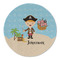 Pirate Scene Round Linen Placemats - FRONT (Double Sided)