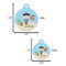 Pirate Scene Round Pet ID Tag - Large - Comparison Scale