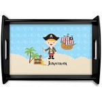 Pirate Scene Black Wooden Tray - Small (Personalized)