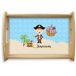 Pirate Scene Natural Wooden Tray - Small (Personalized)