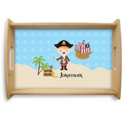 Pirate Scene Natural Wooden Tray - Small (Personalized)