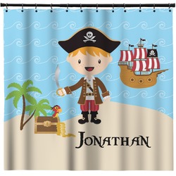 Pirate Scene Shower Curtain - 71" x 74" (Personalized)