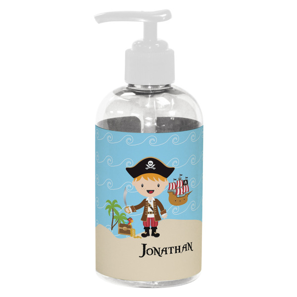 Custom Pirate Scene Plastic Soap / Lotion Dispenser (8 oz - Small - White) (Personalized)