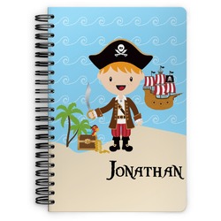 Pirate Scene Spiral Notebook - 7x10 w/ Name or Text