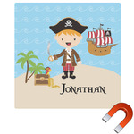 Pirate Scene Square Car Magnet - 10" (Personalized)