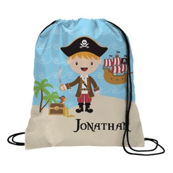 Pirate Scene Drawstring Backpack - Large (Personalized)