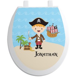 Pirate Scene Toilet Seat Decal - Round (Personalized)