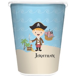 Pirate Scene Waste Basket - Double Sided (White) (Personalized)