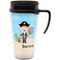 Pirate Scene Travel Mug with Black Handle - Front