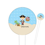 Pirate Scene Round Plastic Food Picks (Personalized)