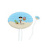 Pirate Scene White Plastic 7" Stir Stick - Oval - Closeup