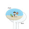 Pirate Scene White Plastic 7" Stir Stick - Single Sided - Oval - Front & Back