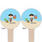 Pirate Scene Wooden 4" Food Pick - Round - Double Sided - Front & Back