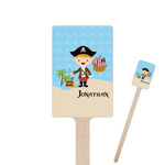 Pirate Scene 6.25" Rectangle Wooden Stir Sticks - Double Sided (Personalized)