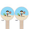 Pirate Scene Wooden 6" Food Pick - Round - Double Sided - Front & Back