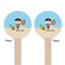 Pirate Scene Wooden 6" Stir Stick - Round - Double Sided - Front & Back