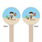 Pirate Scene Wooden 7.5" Stir Stick - Round - Double Sided - Front & Back