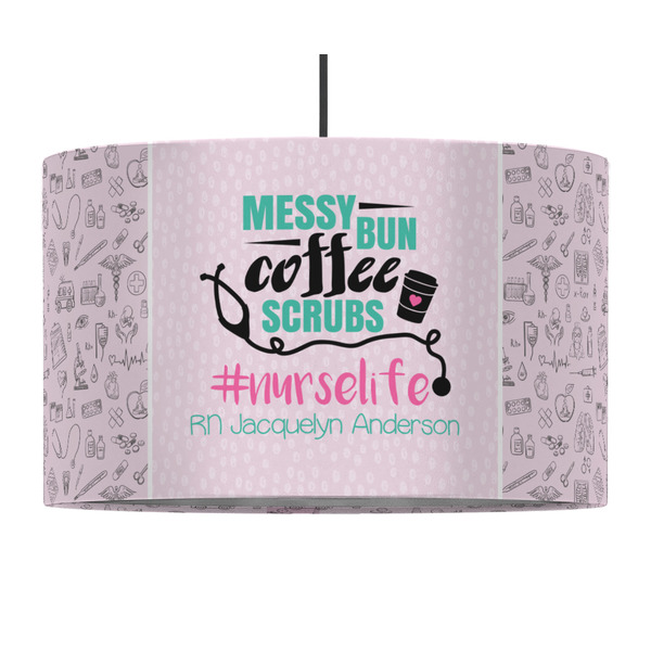 Custom Nursing Quotes 12" Drum Pendant Lamp - Fabric (Personalized)