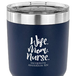 Nursing Quotes 30 oz Stainless Steel Tumbler - Navy - Double Sided (Personalized)