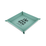 Nursing Quotes Faux Leather Dice Tray - 6" x 6" - Teal (Personalized)