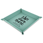 Nursing Quotes Faux Leather Dice Tray - 9" x 9"  - Teal (Personalized)