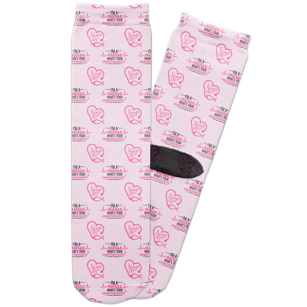 Custom Nursing Quotes Adult Crew Socks