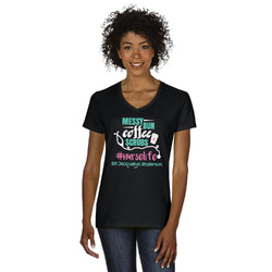 Nursing Quotes Women's V-Neck T-Shirt - Black (Personalized)