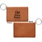 Nursing Quotes Cognac Leatherette Keychain ID Holders - Front Apvl