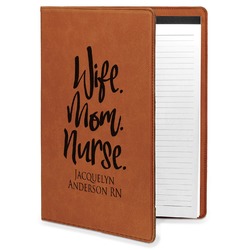 Nursing Quotes Leatherette Portfolio with Notepad - Large - Single Sided (Personalized)