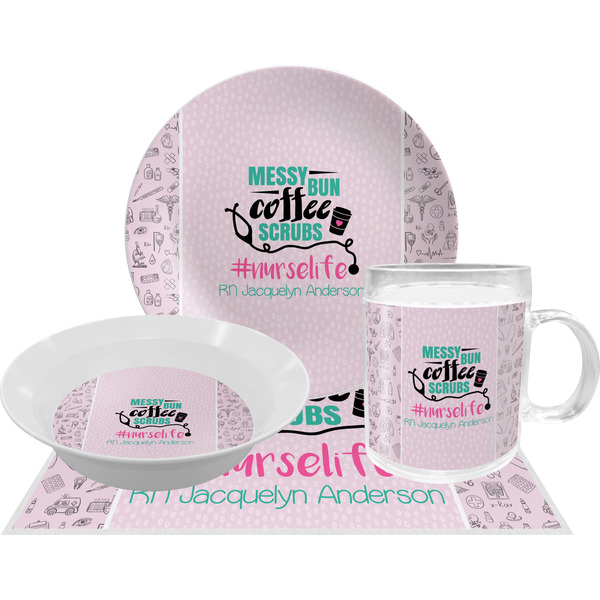 Custom Nursing Quotes Dinner Set - Single 4 Pc Setting w/ Name or Text